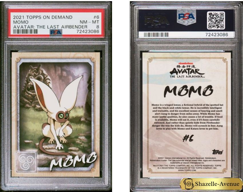 2021 TOPPS ON DEMAND AVATAR THE LAST AIRBENDER #6 Momo PSA 8