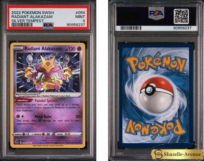 2023 Pokemon Radiant Alakazam 059/195 Holo Rare Silver Tempest PSA 9 – Shazelle-Avenue